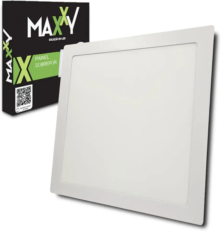 maxxy Painel Plafon Quadrado Embutir/Slim LED 24W Branco Quente 29,2 cm x 29,2 cm x 1,5 cm Indoor
