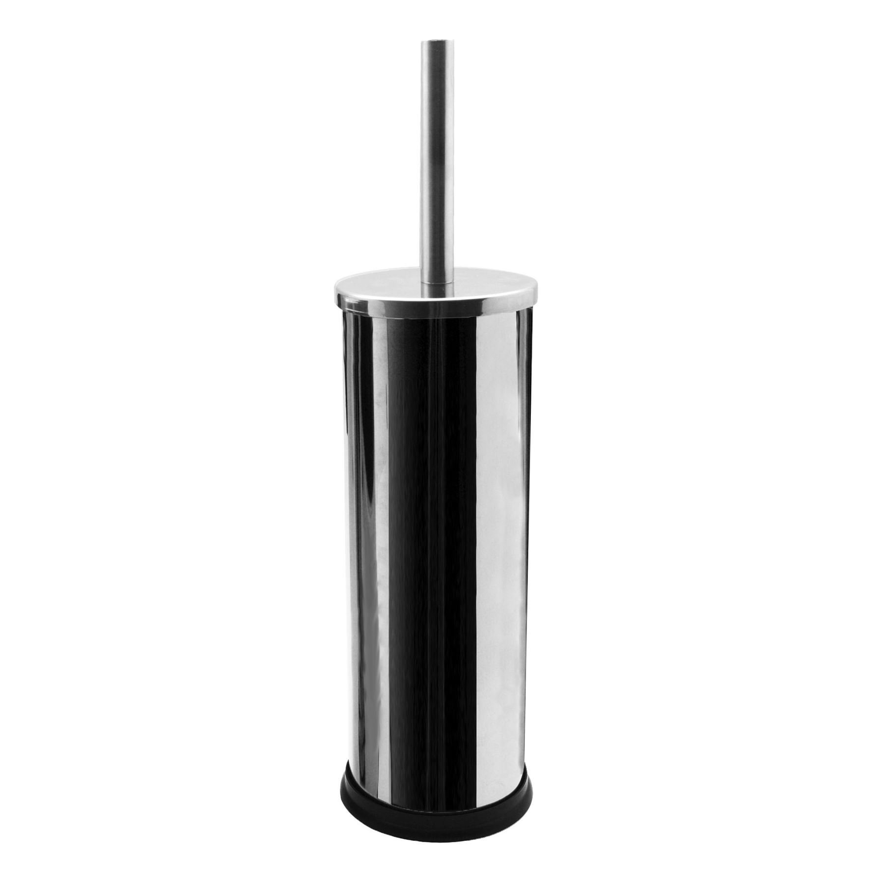 Harbour Housewares Chrome Toilet Brush And Holder – Stainless Steel Bathroom Accessory With Non Slip Base – Rust Resistant Toilet Cleaning Brush Set For Modern, Compact And Hygienic Home Spaces