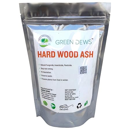 Green Dews Wood Ash Fertilizer, Natural Pesticide Fungicide Soil Neutralizer (400 Gram)