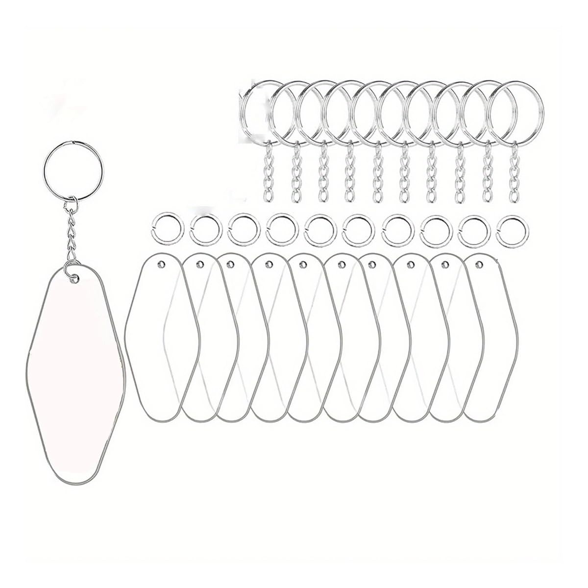 Acrylic Blanks Key Tags Kit, Including 20pcs Motel Hotel Shape Retro ...