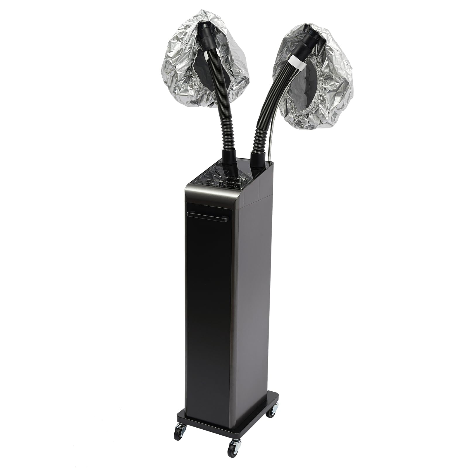 CRYBY Nano Hair Steamer, 700W Professional Micro Mist Hair Color Processor Hooded Conditioning Hair Dryer with 2 Vaporizing Caps & 4 Wheels, Vertical