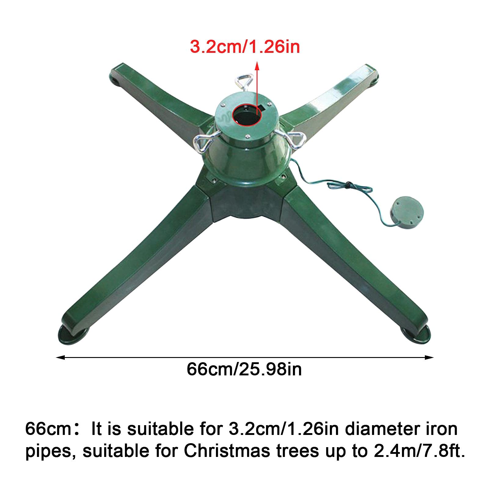 Sapin Noël Électrique Rotatif À 360° Pour Sapin Noël 3,2 Cm, Vert[u3193