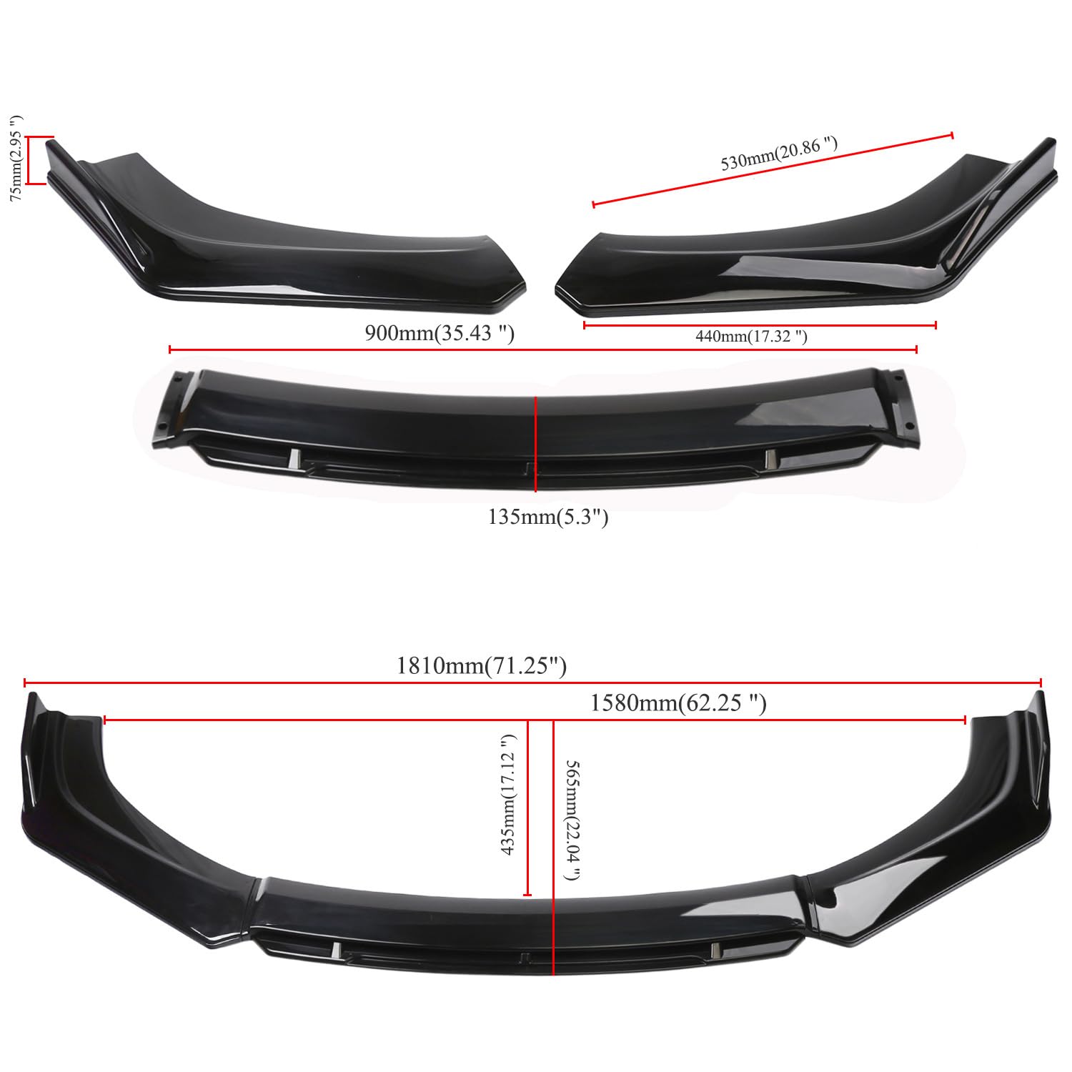 Amazon | リップスポイラー ホンダ N-WGN 初代 JH1/2型 に適用 4分割式