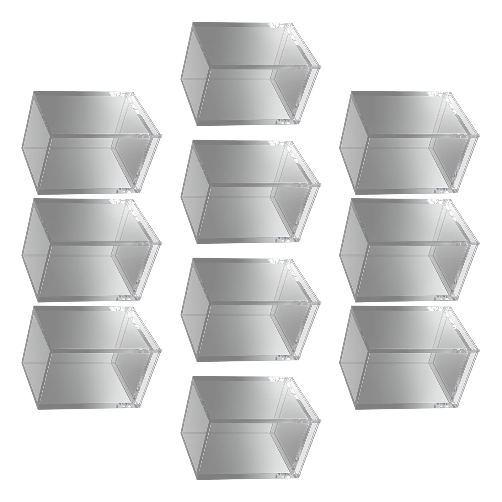 Hsioluted 10Pcs Stackable Clear Acrylic Pen Cup Desktop Pen Organiser Container Cosmetic Storage Box for Home Supplies Acrylic Organiser