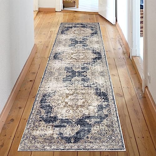 SHACOS Hallway Runner Rug 2x8 Medallion Rug Runner Faux Wool Soft