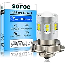 SOFOC P26S Bulb LED Motocycle Headlight With Condenser Len White 6-36V 1Pcs | Fits 6V 12V 24V...   Spot Lens   1000LM Brightness   Flood & Spot Light   Aviation-grade aluminum   Built-in IC