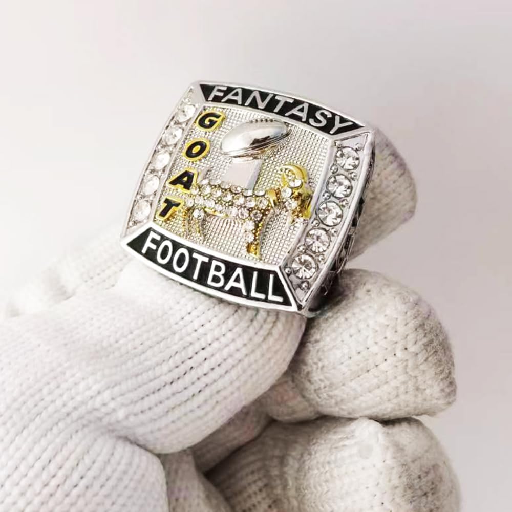 Goat Fantasy Football Championship Ring | Goat Champion Ring Award for Fantasy Football League Winner Greatest of All Time G.O.A.T