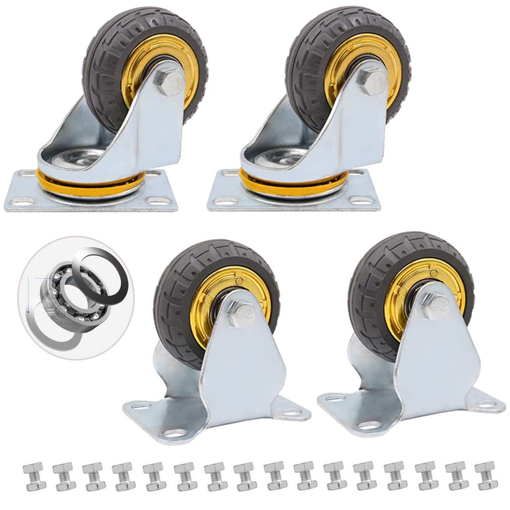 Roulettes, Roulettes pivotantes for meubles et établi, lot de 4, charge 400 kg(5inch)