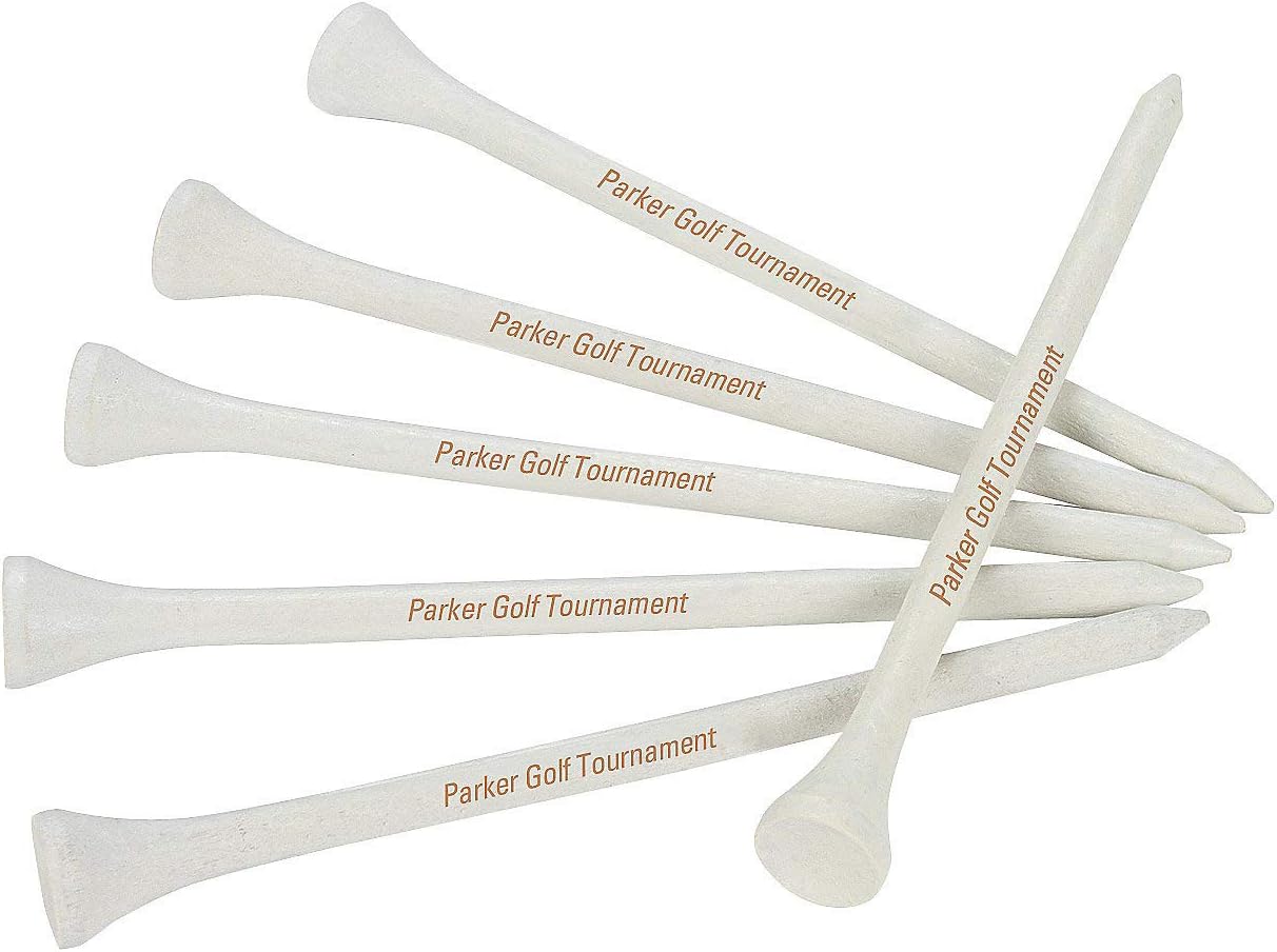 Personalized Golf Tees, Bulk Set of 50 Custom Printed - Business Promo Handouts, Father's Day Gifts and Party Favors