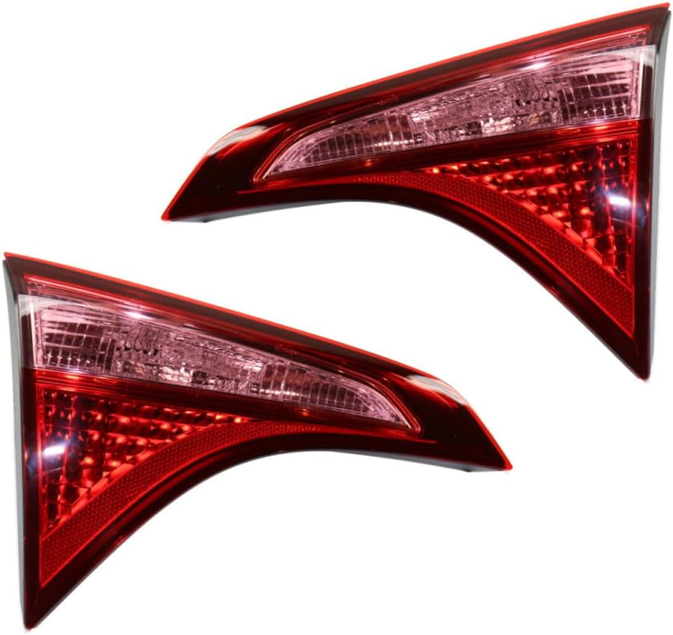 For Toyota Corolla 2017 2018 2019 Tail Light Passenger Side | Inner | Clear and Red Lens | Bulb Type | Replacement For TO2803135 | 81580-02A50