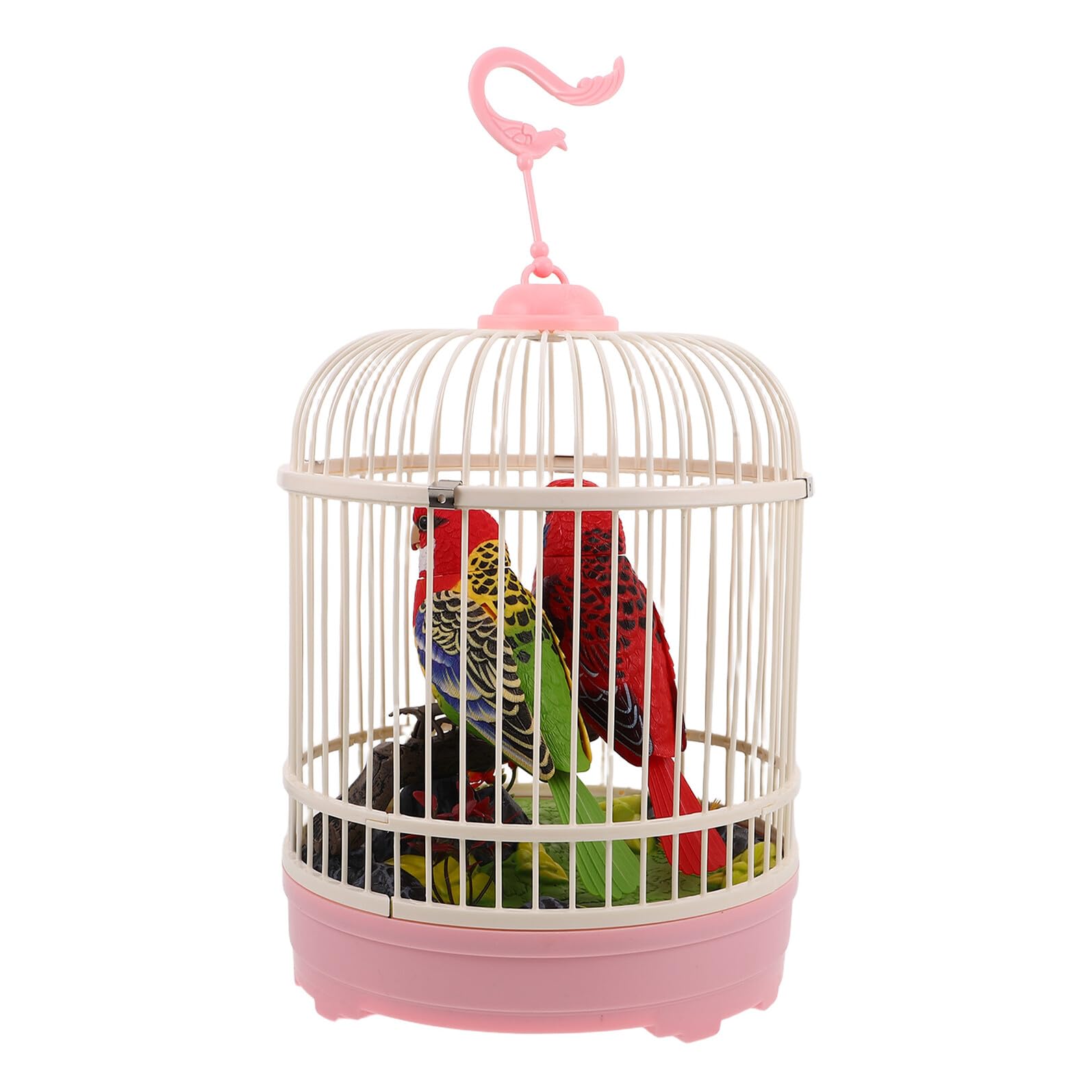Gatuida Jaula de Pájaros de Juguete Sonido Activado y Movimientos Realistas, Hecha de Plástico, Adecuado para Decoración del Hogar y Entretenimiento Infantil