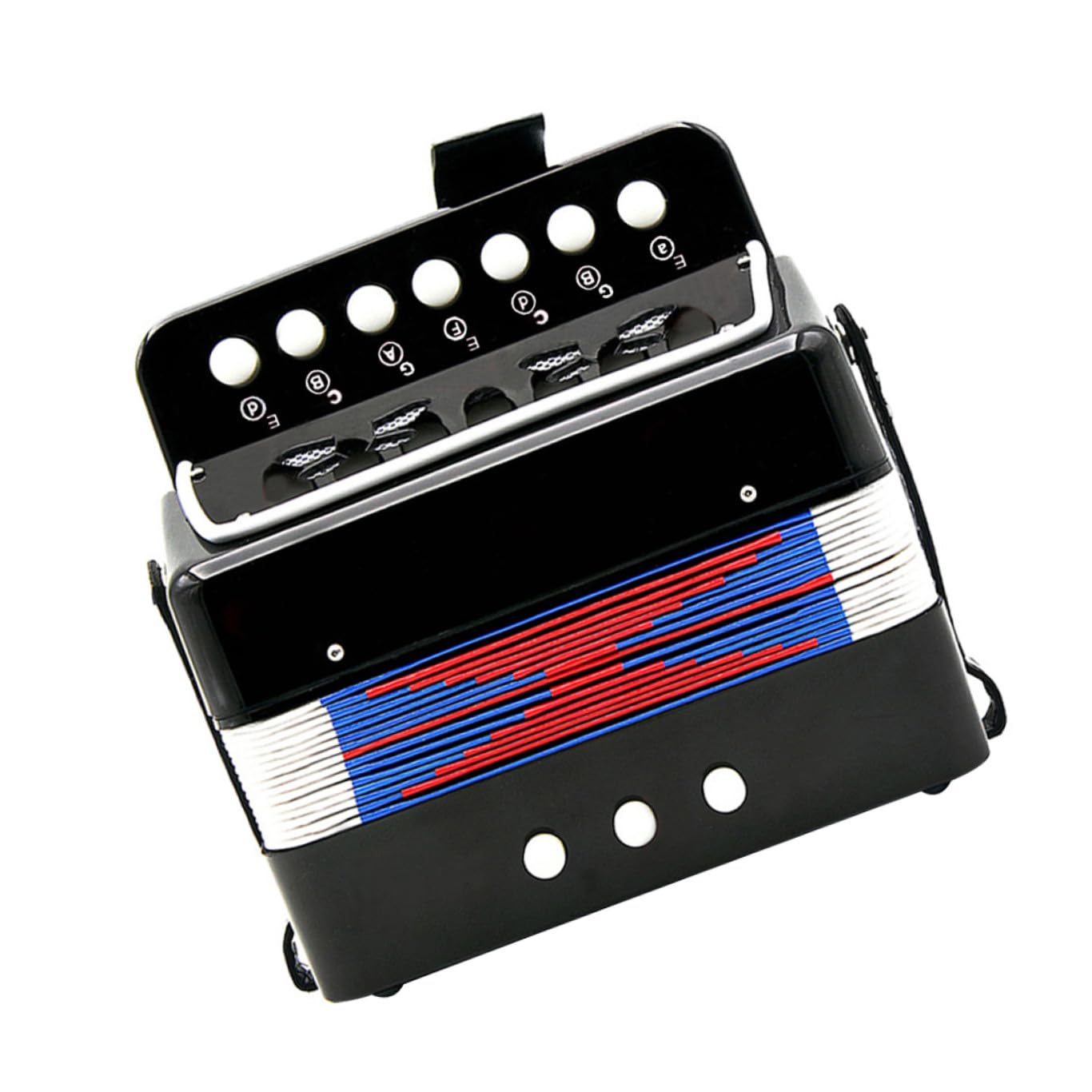 PRETYZOOM Fisarmonica Per Bambini in Abs Nero, Strumento Musicale Per Principianti Portatile e Resistente, Giocattolo Educativo Per Stimolare L’apprendimento Musicale Dei Piccoli