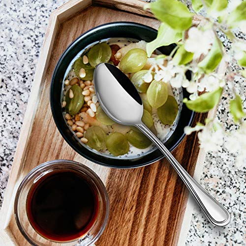 Dinner Spoon Set, Elegant Life 16-piece tablespoons, Premium Food Grade 18/10 Stainless Steel Spoons, Stainless Steel Dinner Spoons, Mirror Finish & Dishwasher Safe, 8.2inch - Thumbnail 4
