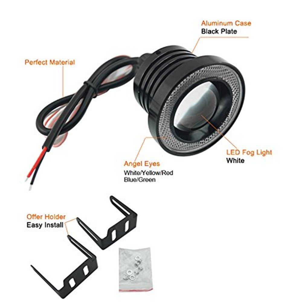 Proiettore universale LED cilindrico, ad alta potenza, diametro: 6,3 cm, con fendinebbia, 2 pezzi