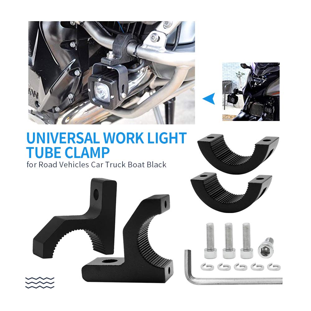 Bediffer Staffe Universali Per Frecce Moto, Morsetti Regolabili 30-45 Mm Per Forcella Anteriore, Argento (2 Pezzi)
