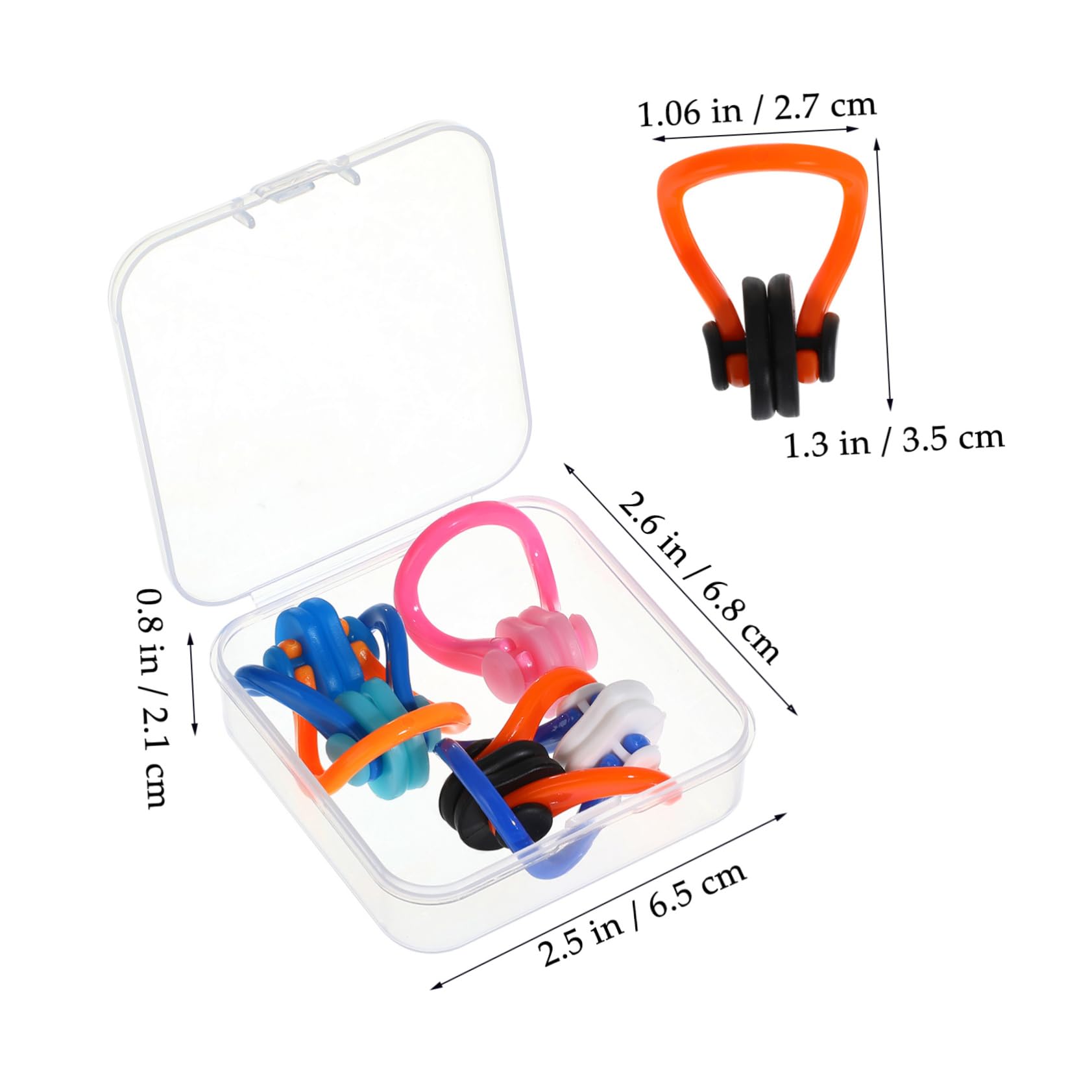 Hemoton 10pcs Swimming Nose Clips Comfortable Nonslip Silicone Nose Plugs for Adults Compact Carry Case Included Swim Gear for Training and Water Sports