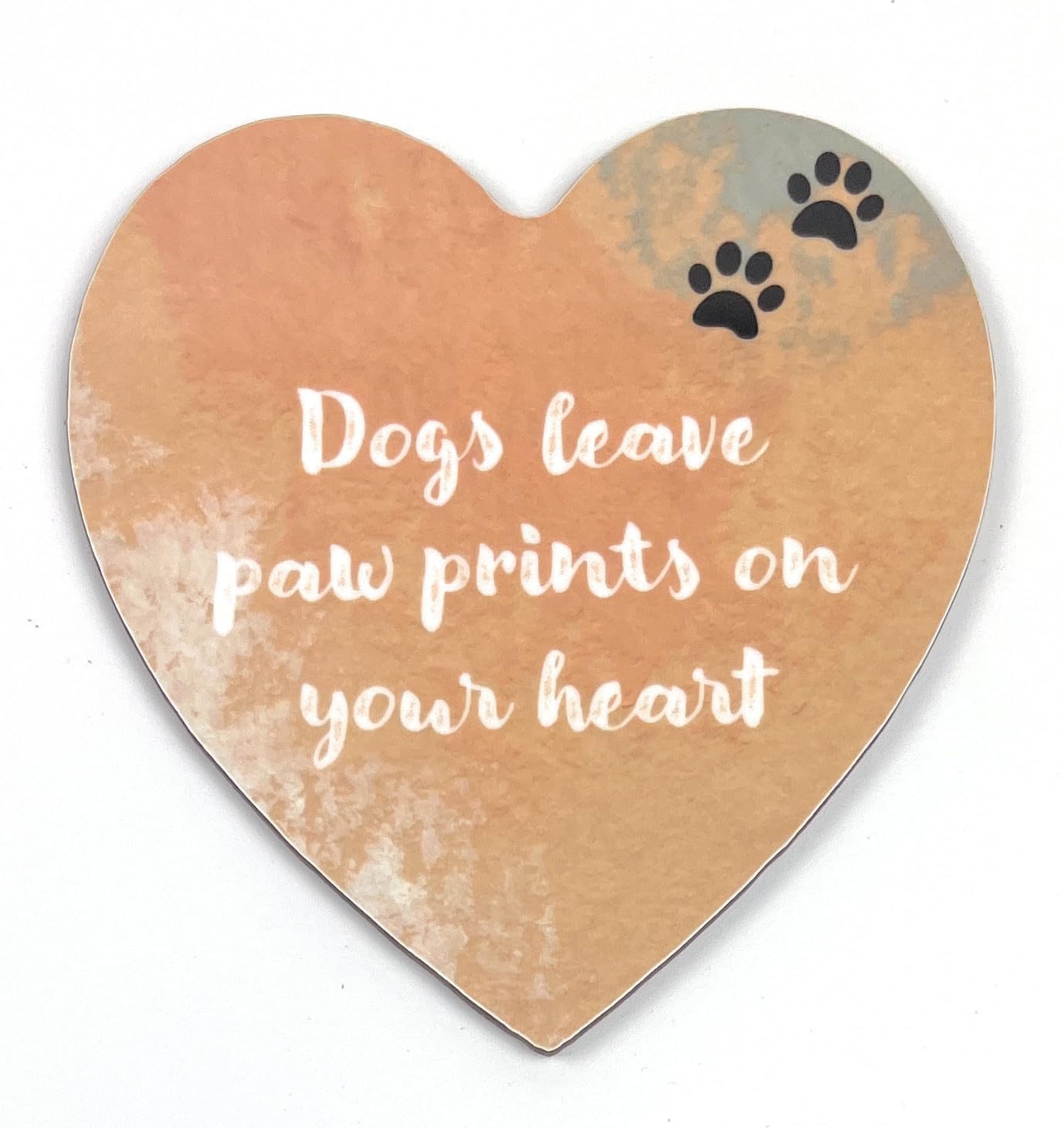Hoorayuk Dogs Leave Pawprints Heart-Shaped Novelty Coaster - Unique Gift For A Dog Lover - Made In Uk