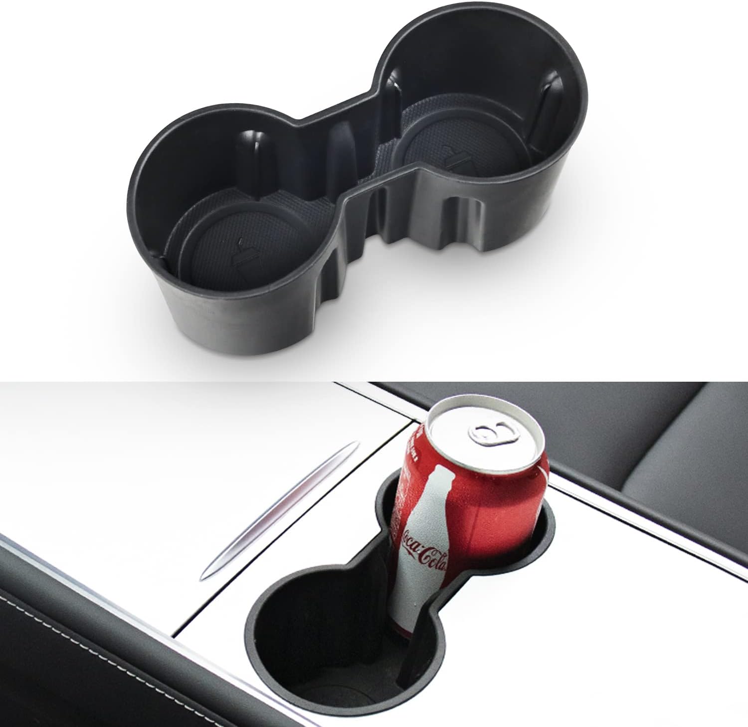 Ouzorp Center Console Cup Holder Insert Accessories Compatible with Tesla Model 3 Model Y 2021 2022