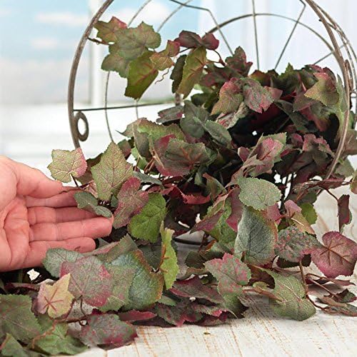 Factory Direct Craft Mixed Artificial Autumn Grape Leaf Bush - Cascading Fall Grape Leaves Greenery Bush for Vineyard Tuscan Home Decor or Weddings (32 inches)