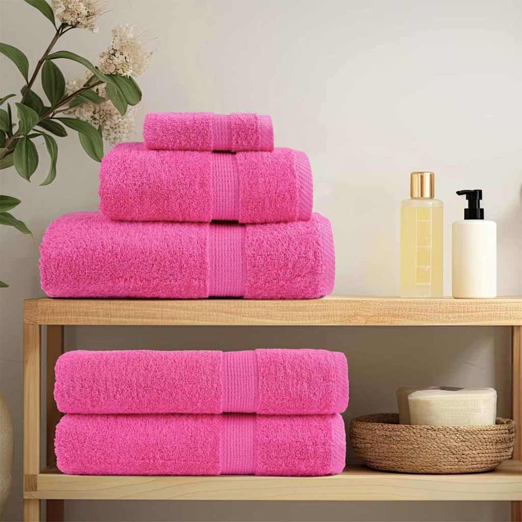 SOLUND - Juego de 4 toallas de invitados, color rosa, 15 x 21 cm, algodón 550 g/m², absorbente, con lazo para colgar, ideal para invitados, baño, sauna y playa, suaves