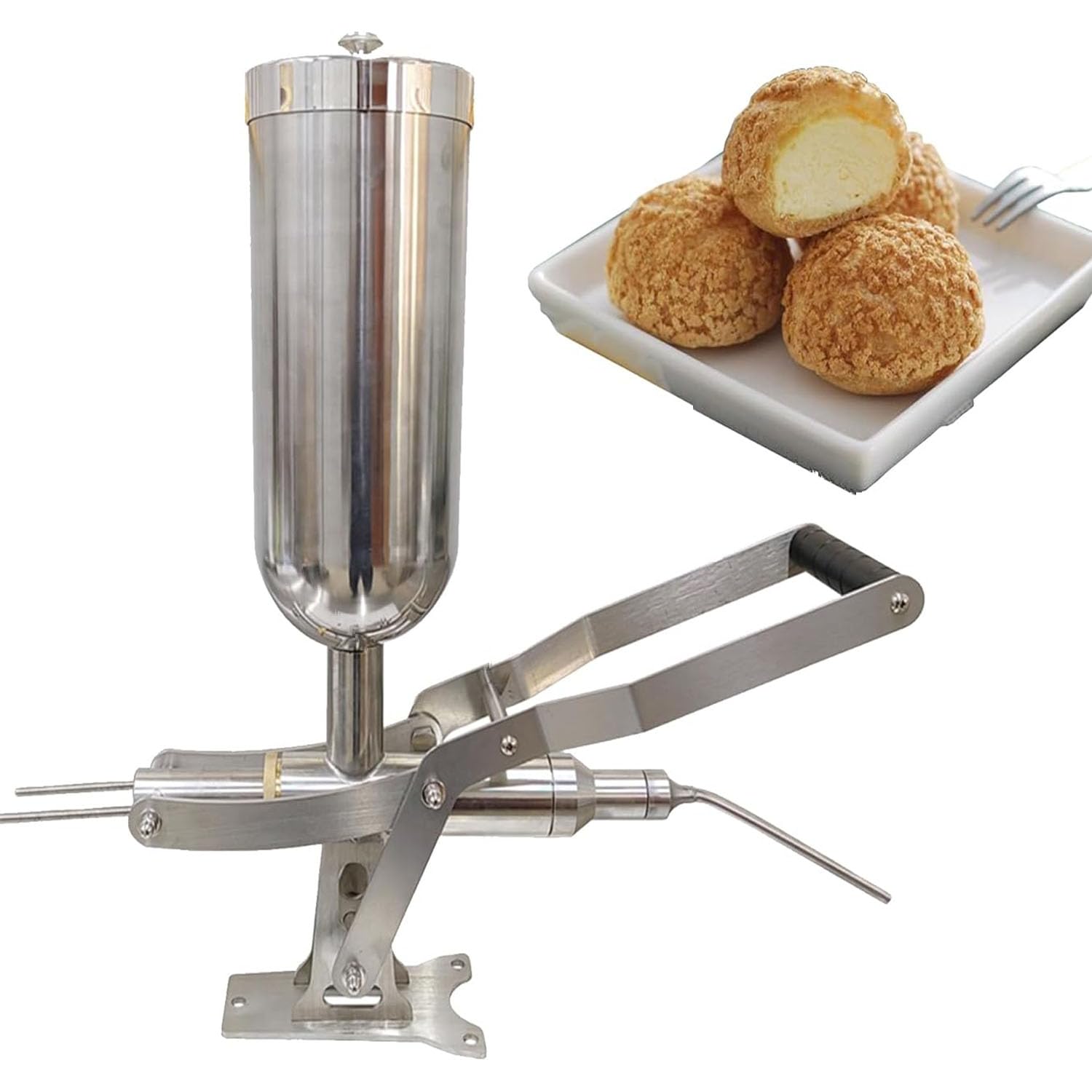 Acivirdde Manual Cream Filling Machine Stainless Steel Large Capacity Filling Machine Suitable for Kitchen Restaurant and Dessert Shop