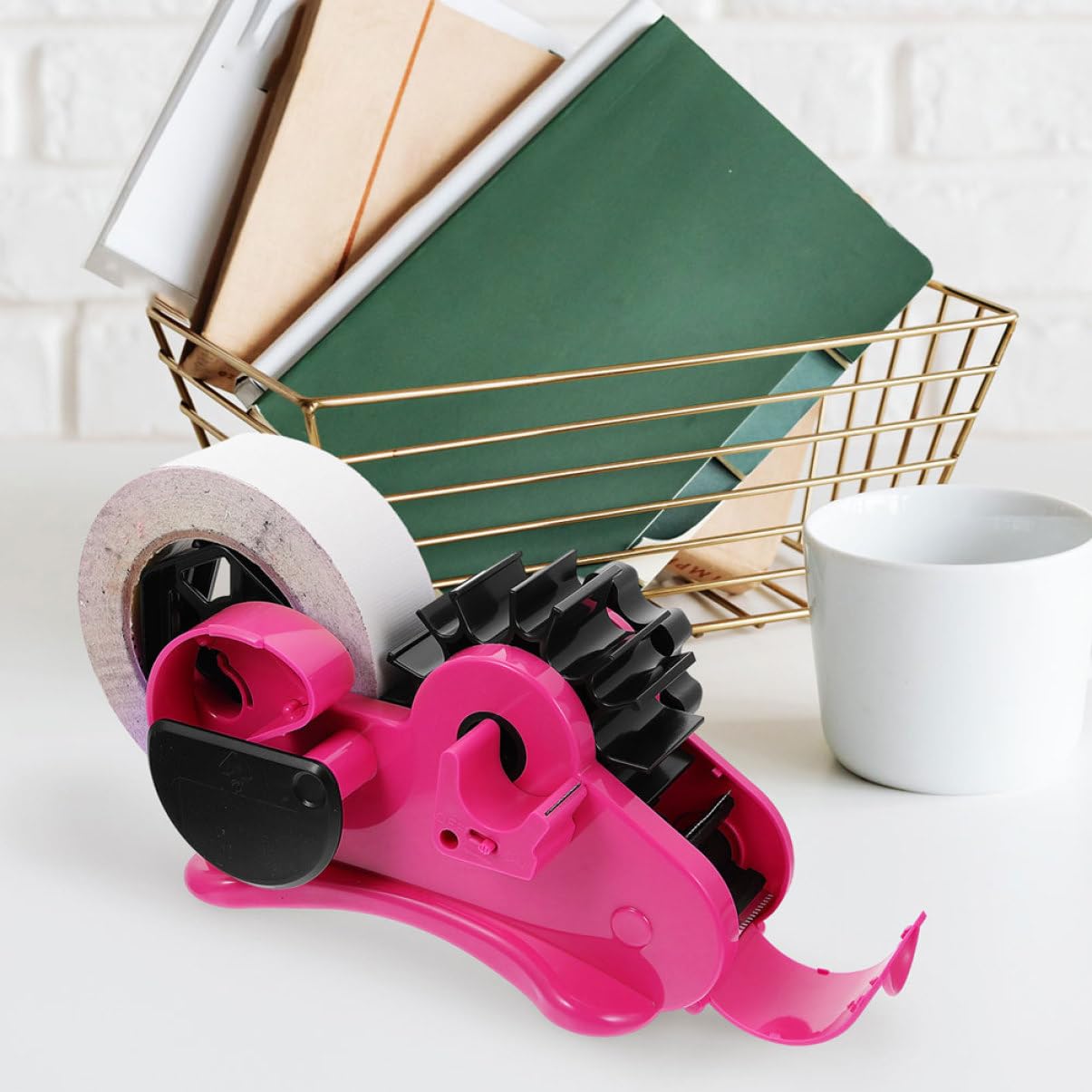 Lurrose 3 Stück Multi Funktions Tape Cutter aus Halter für Klebeband Semi Automatischer Abroller für Tape Robuste und Kompakte Bauweise für Bürobedarf