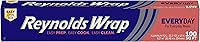 Reynolds Wrap Everyday Strength Aluminum Foil Roll - 12" Wide, 100 Sq Ft, Freezer & Grill Safe for Foil Packets & Home Cooking