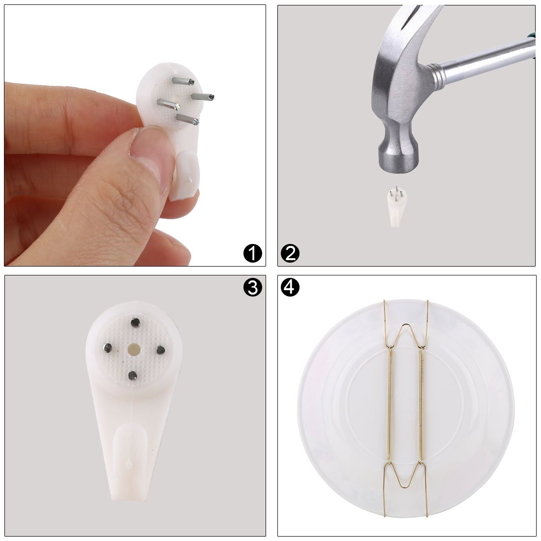 Sourcingmap Metal Spring Plate Hangers, Natural and Stretch Length 11.4" to 15.7" - Image 4