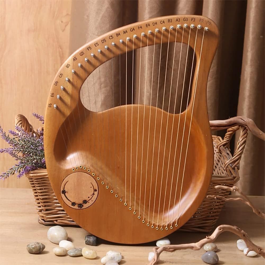 Lyre Harp, 24 Corde Arpa Acustica di Mogano, Strumento Musicale del Partito, Arpa Solida Portatile del Mogano, Arpa di Arte per Il Principiante, Corde del Metallo
