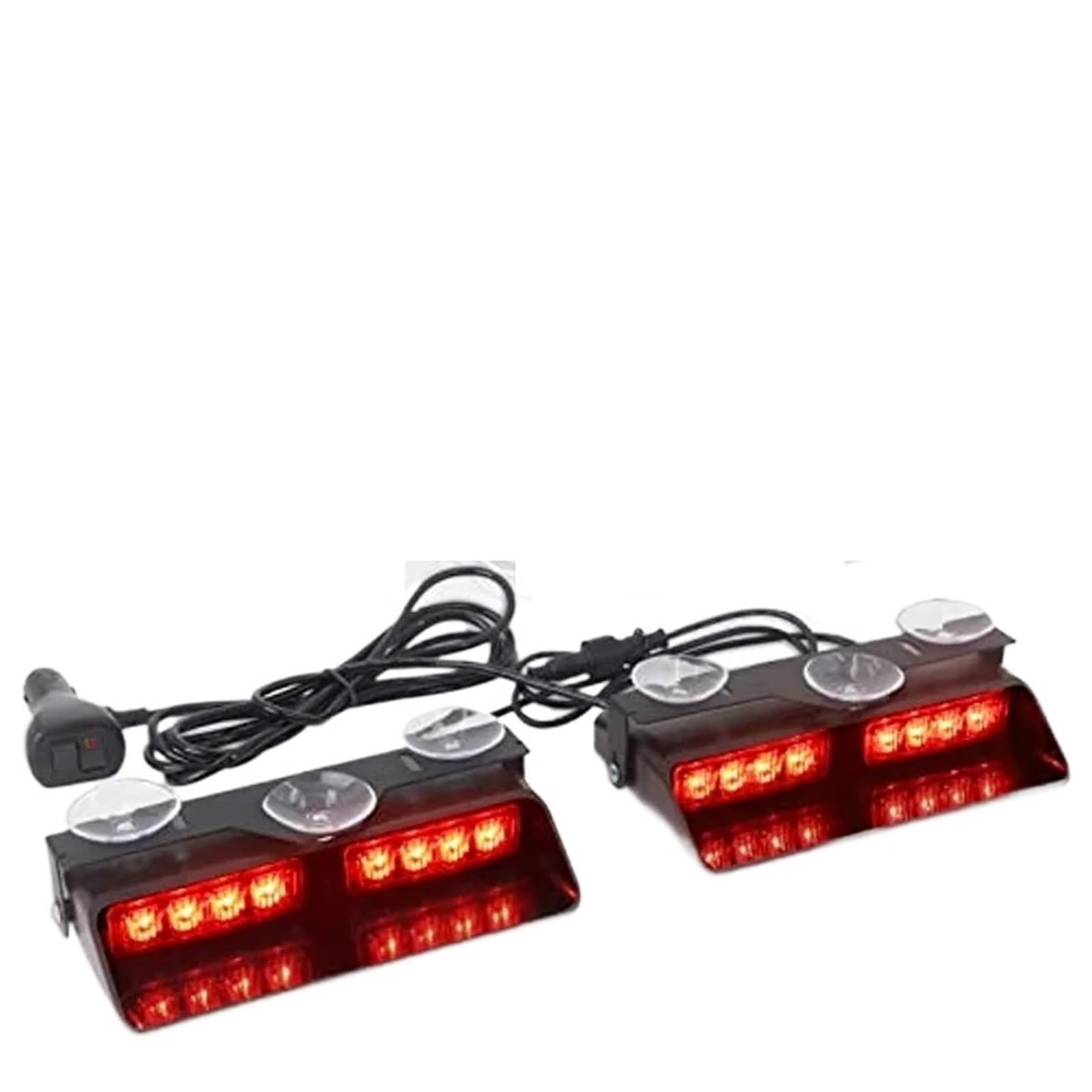 Feux stroboscopiques d'urgence rouges 2 en 1, clignotants de sécurité, ventouses pour pare-brise intérieur pour ambulance (bleu)