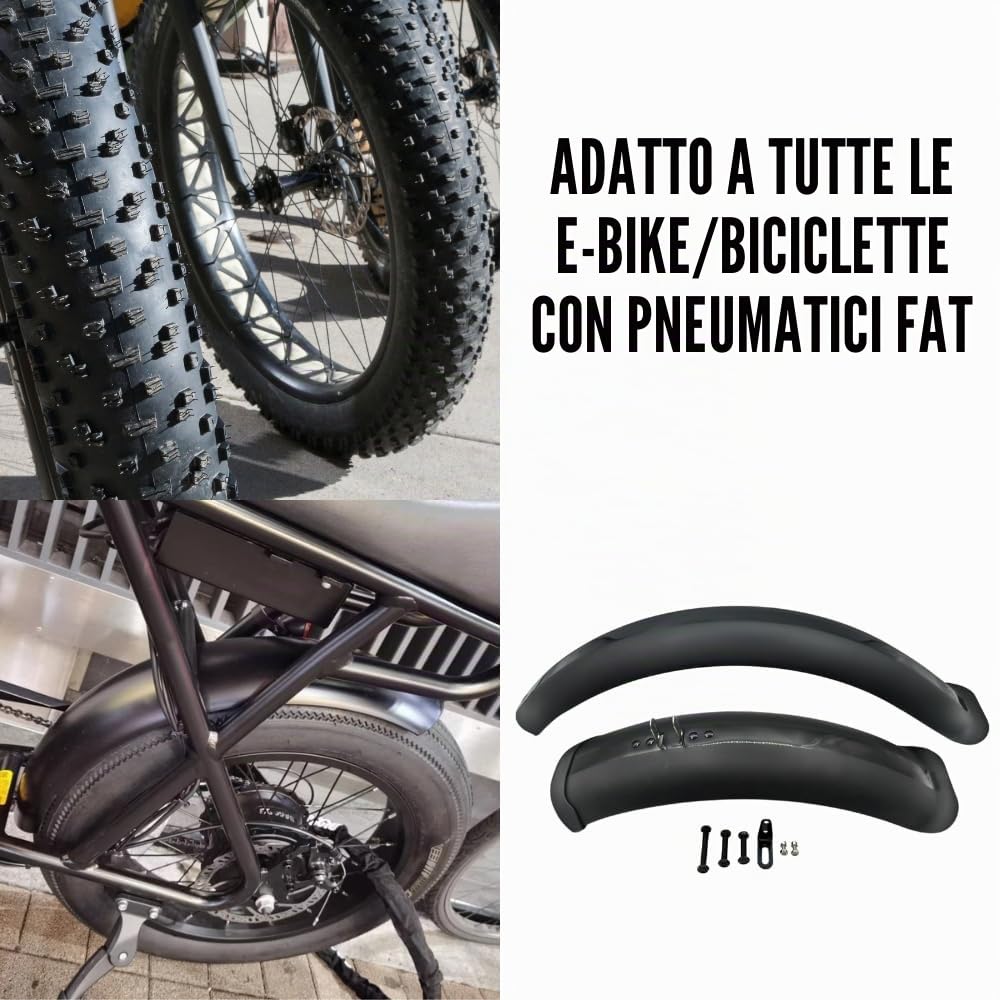 ZSYALY - Parafanghi per pneumatici di bicicletta, kit parafango per bicicletta, copertura completa, facile set parafango anteriore e posteriore (50 x 10 cm), nero