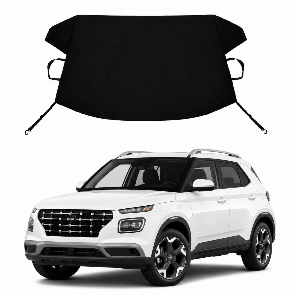 Venue Custom Windshield Cover for Ice and Snow H-yun-dai Venue Heavy Duty 600D Oxford Fabric Windshield Protector Fit Waterproof Frost Snow Cover Winter Car Accessories