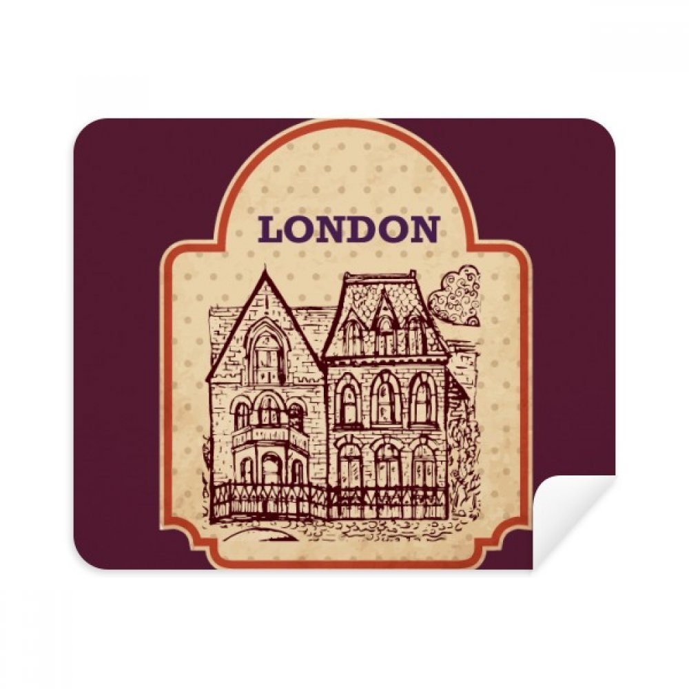 Building Sketch UK London Stamp Cleaning Cloth Screen Cleaner 2pcs Suede Fabric