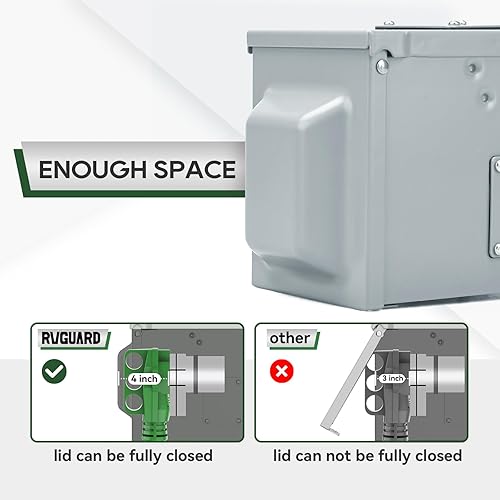 Miniatura 3 de RVGUARD Caja de toma de corriente de 50 amperios 125250 voltios RVEV, cerrada con cerradura resistente a la intemperie, panel de receptáculo