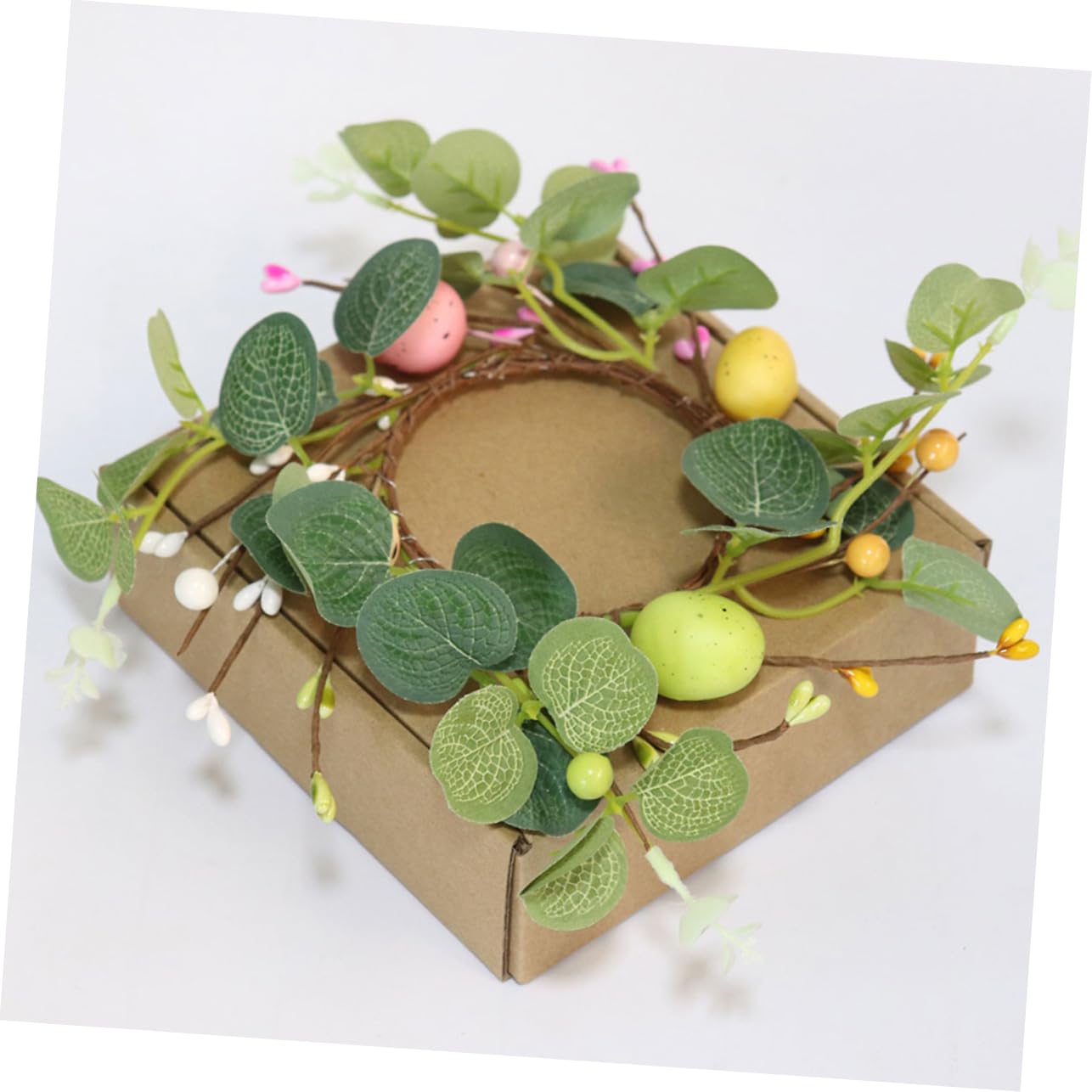 Alipis Easter Candle Wreath for Pillar Candles Spring Table Centerpiece Decor Artificial Floral Arrangement Vivid Colors Reusable and Tear Resistant for Holiday Celebrations