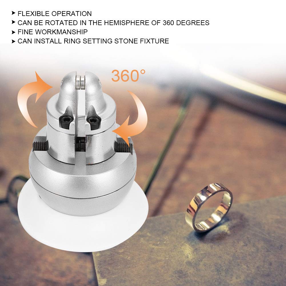 Ball Vise Engraving Setting Tool, 360-DEGREE Rotation Professional Ball Vise with Base Attachment Block, Jewelry Engraving Vise Engraver Tool for Stone Setting, Small Engravings & Other Precision Work