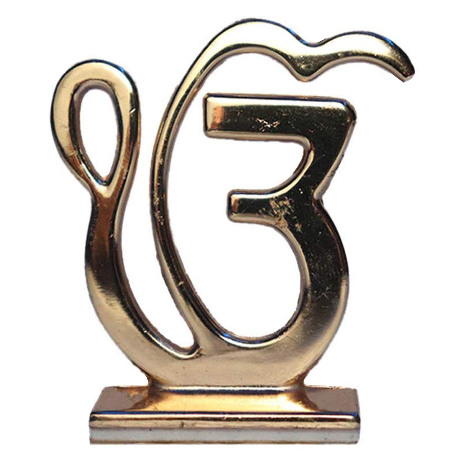 Indian Ek Onkar Sign Car Dashboard Idol (2.5 Inches, Gold) by Indian Collectible