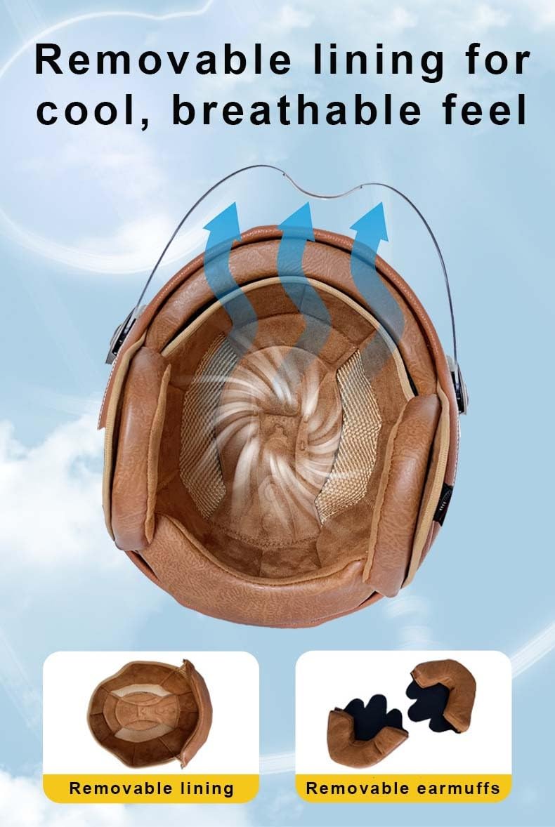 Casco De Motocicleta Retro Casco Jet Certificación ECE para Moto Crucero Chopper Ciclomotor Scooter Cascos De Media Cara para Hombre Y Mujer