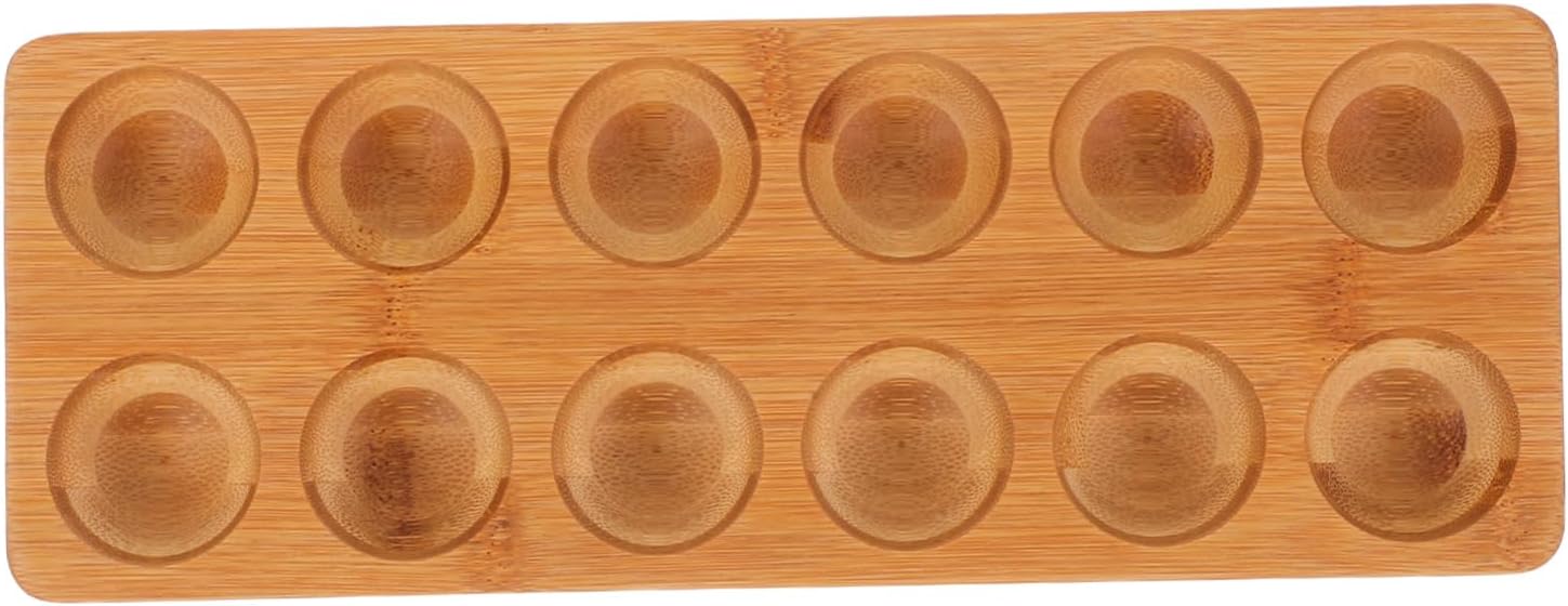 12Holes Wooden Egg Holder Stylish Egg Storage Container for Countertop Refrigerator Efficient Space Usage Chic Design for Organized Kitchen Display Egg Organizer