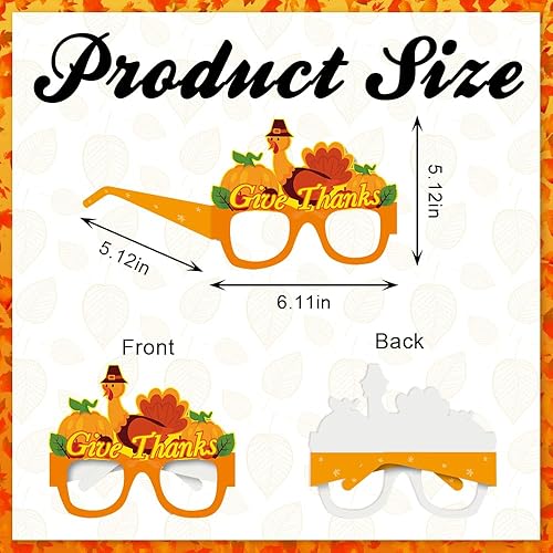 Miniatura 3 de Hying 12 anteojos de fiesta de Acción de Gracias para decoración de fiestas, gafas de fiesta de pavo y calabaza, accesorios de cabina de fotos,