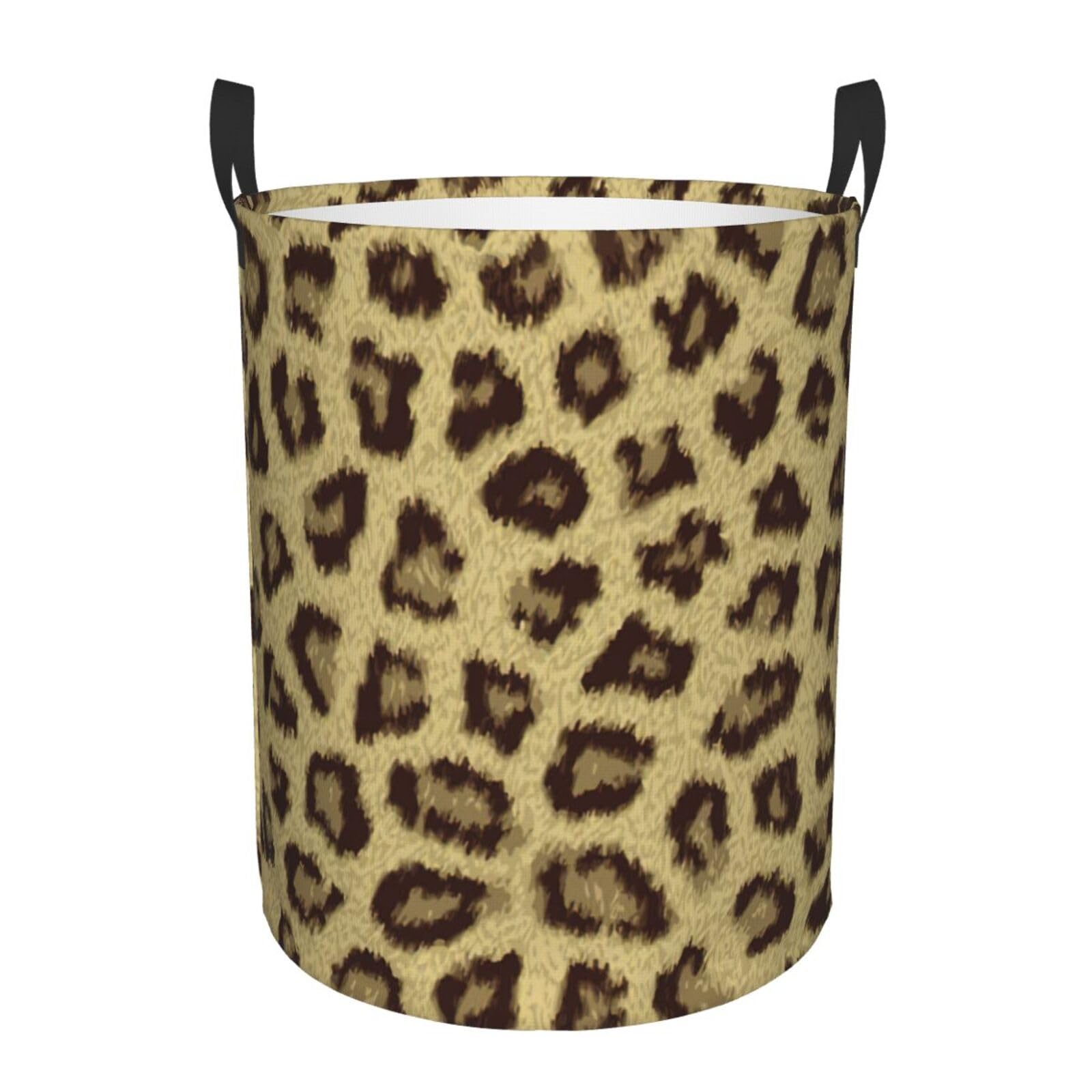 S Circular Hamper Yellow leopard print Print for Dirty Clothes