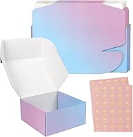 Vista 48 de Paquete de 50 cajas de envío pequeñas de cartón corrugado para embalaje de pequeñas empresas, 6 x 4 x 2 pulgadas, cajas de regalo con gradientes