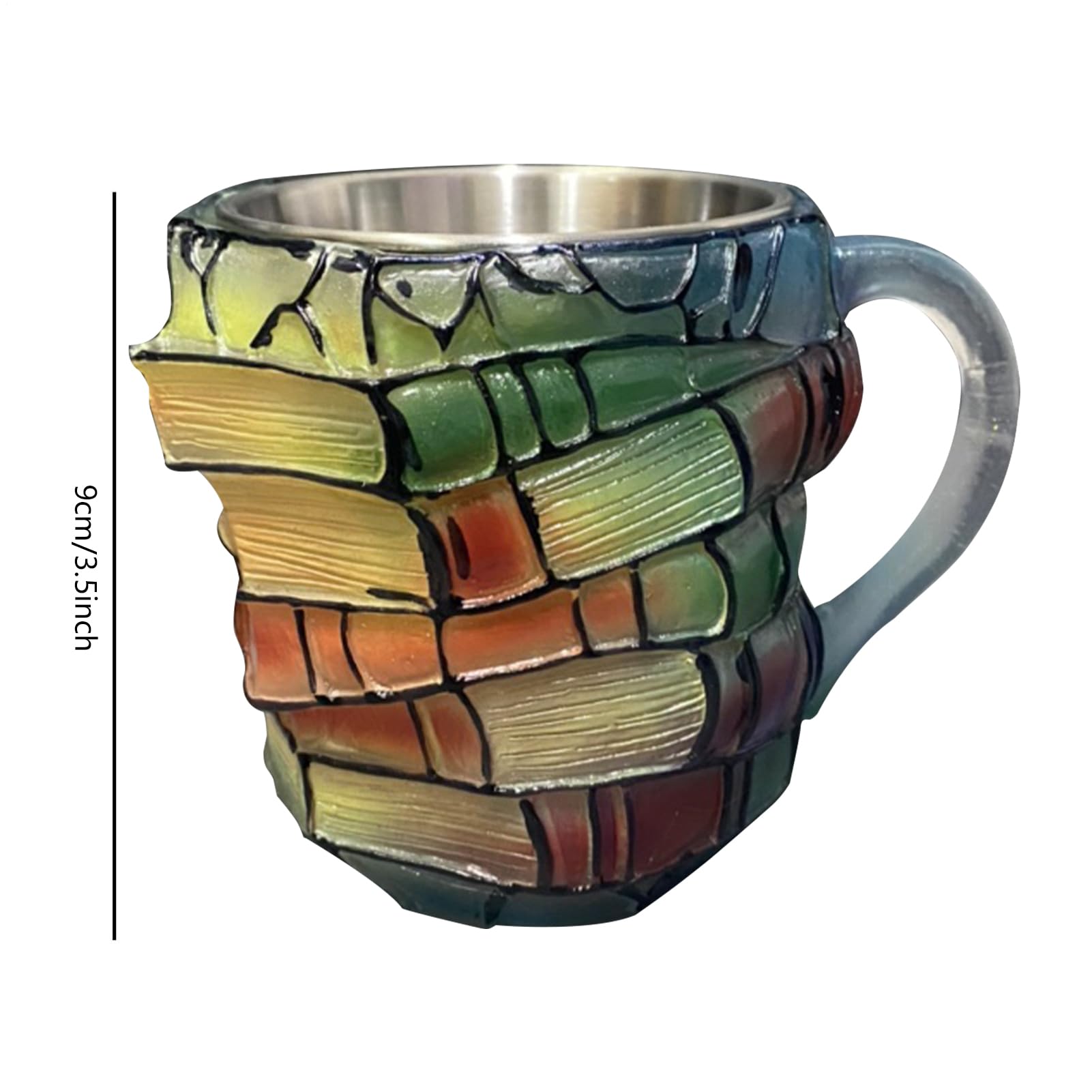 Mug Livre Peint 3D En Verre – Tasse Originale Forme Livre Avec Poignée, Idéal Pour Café, Thé, Bière – Cadeau Lecteur Passionné