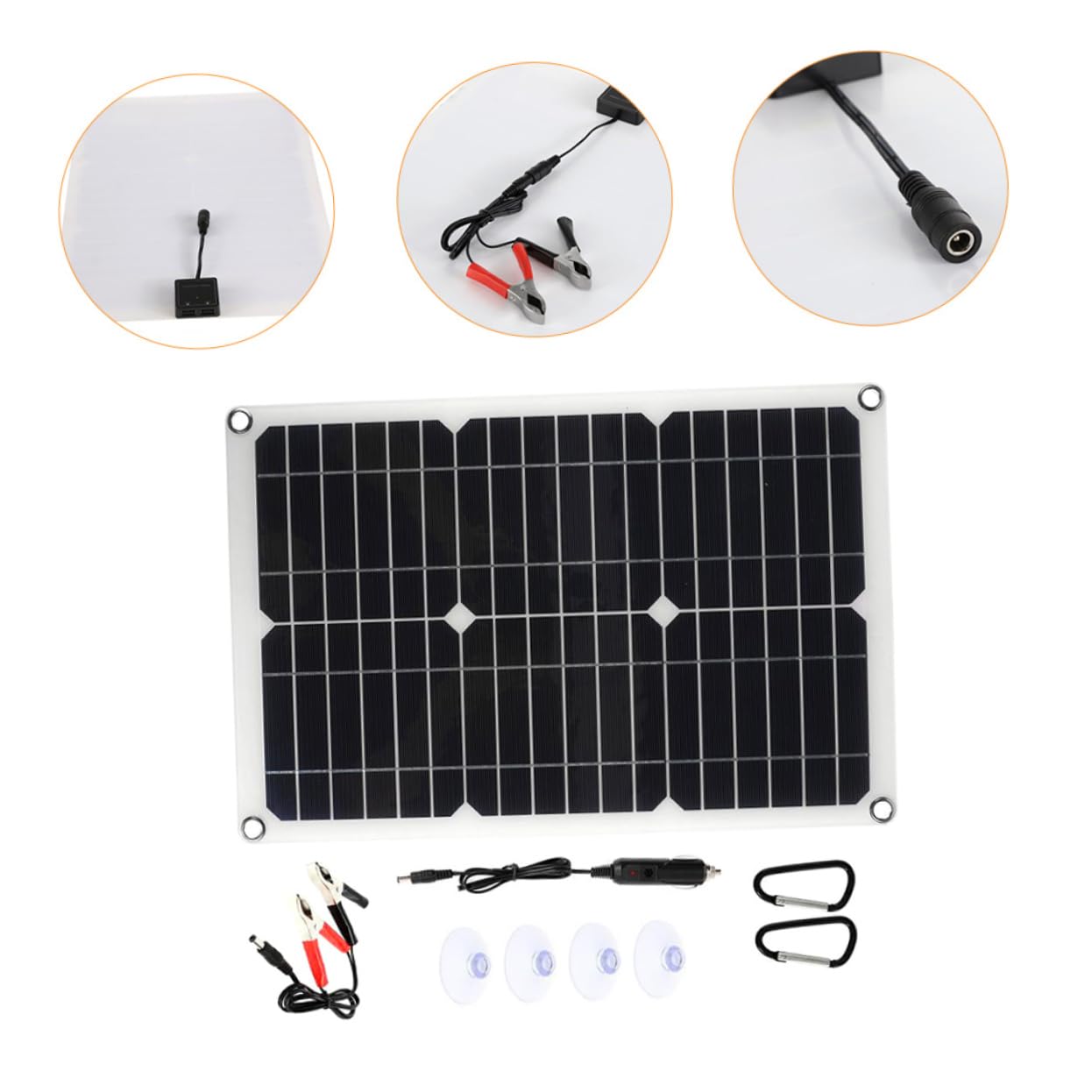 Panneau Solaire Portable 20w 18v avec Clip Batterie, Léger et Polyvalent pour Applications Extérieures et Automobiles