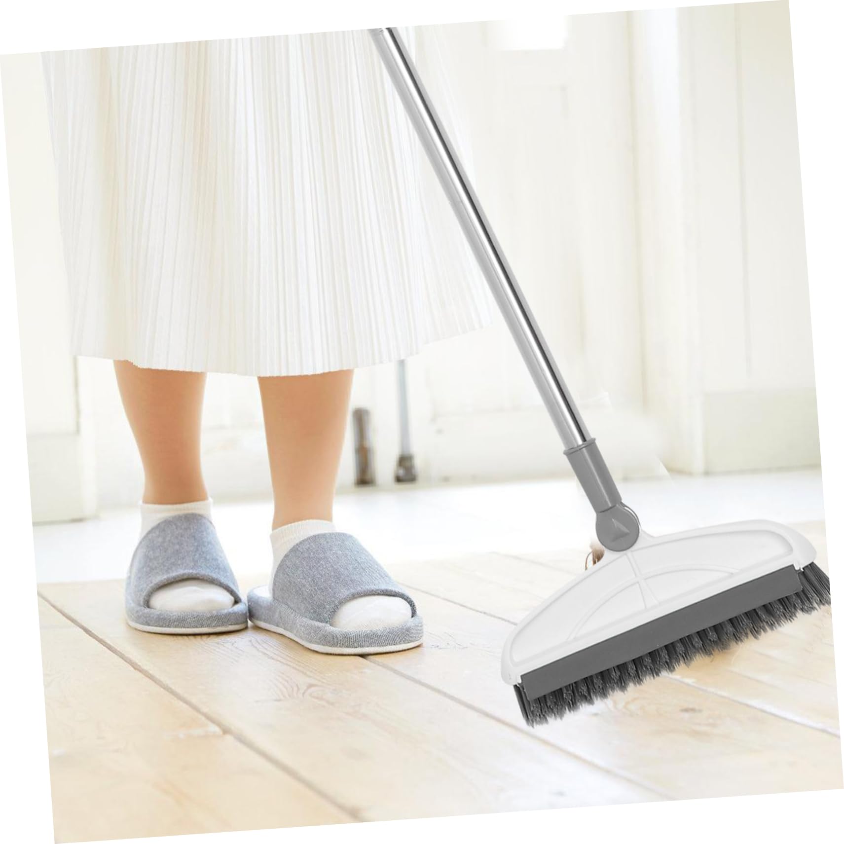 KICHOUSE Floor Brush Scrub Brush Long Handle Shower Brush Bathroom Cleaning Brush Floor Scrubber for Hard Floors