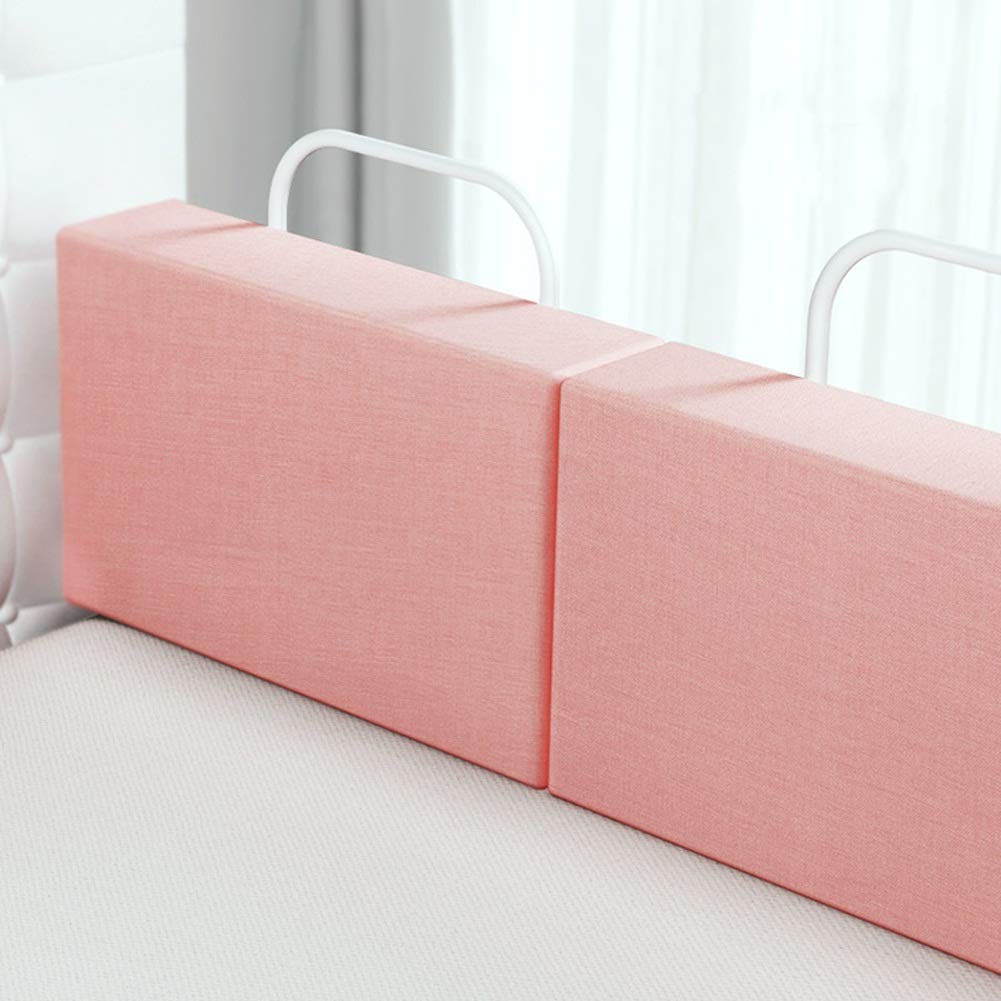 Barandilla de Cama para niños pequeños, Protector de Cama de Espuma para bebés, Protector de Descanso portátil para mesita de Noche, para el hogar y Viajes (Color: Rosa, Tamaño: 60