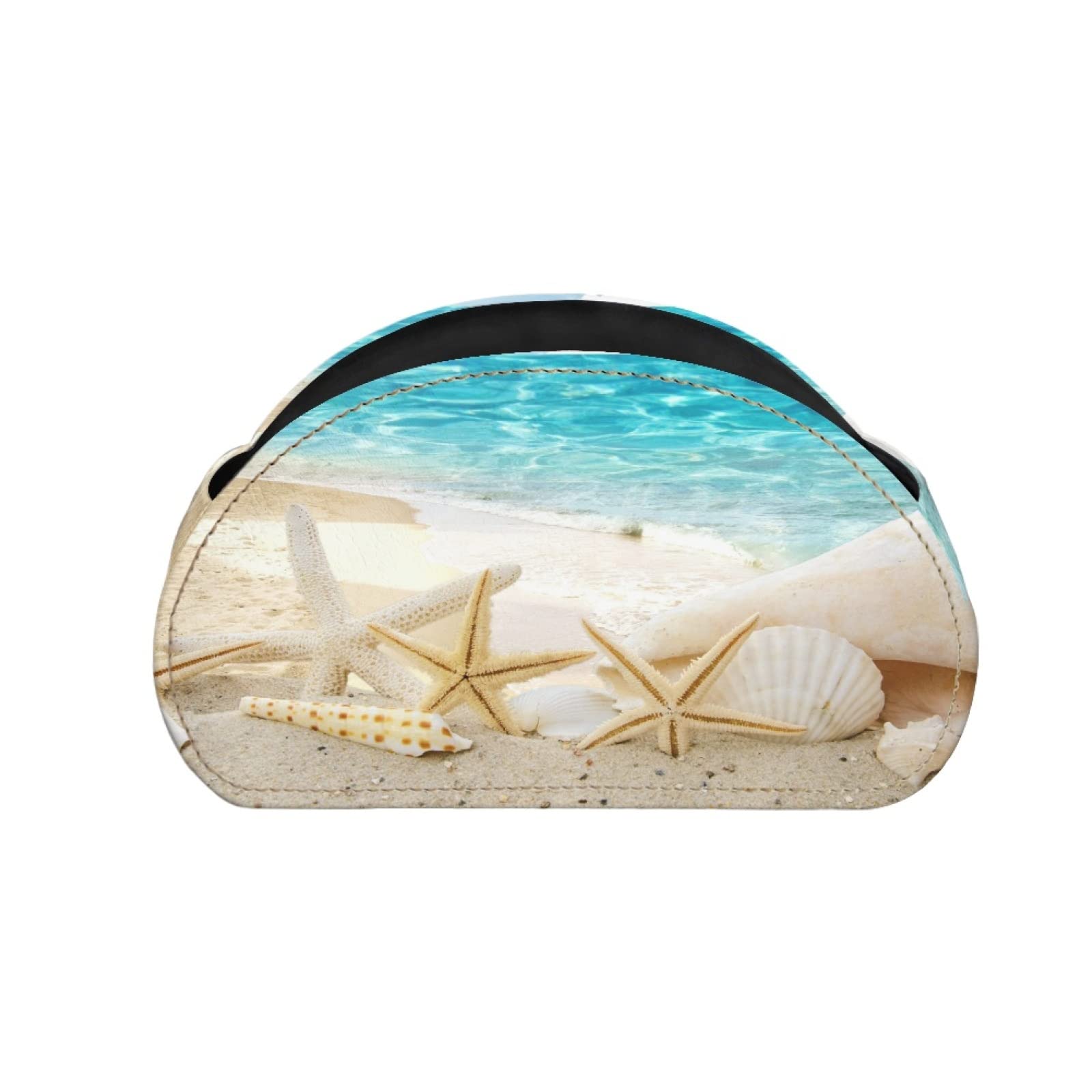 Beach Starfish Shell Remote Caddy Coastal Sea Ocean Tropical Sandy Seaside Pen Holder Desk Organizer Office Stationery Supplies Accessories Portable Remote Control Holder 5 Compartments
