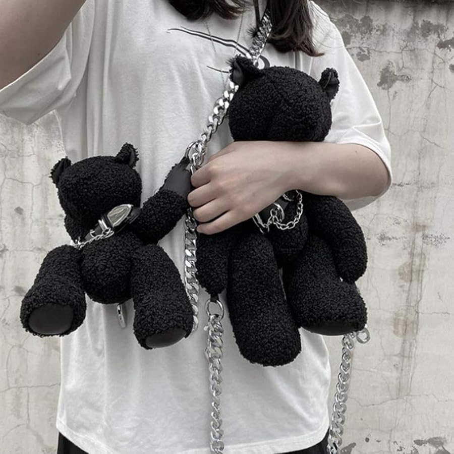 Black teddy bear purse Clearance
