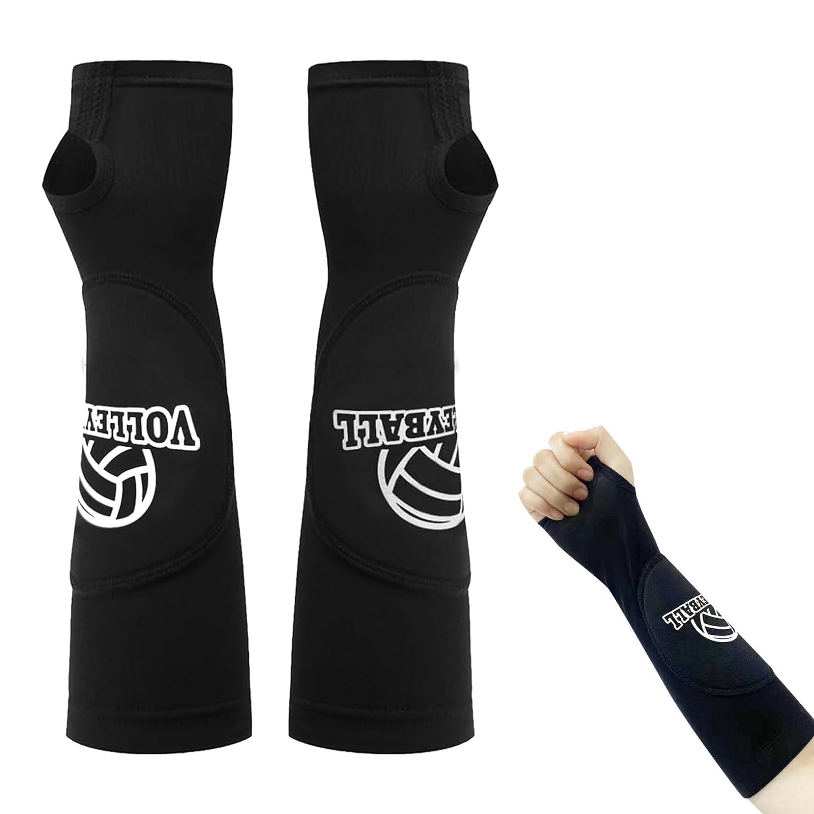 Manguitos Voleibol,Protector Antebrazo Voleibol Mujer,Mangas Volleyball,Manguitos Voleibol Niña,con Almohadillas Protectoras y Orificios para Pulgares para Golf Ciclismo y Baloncesto