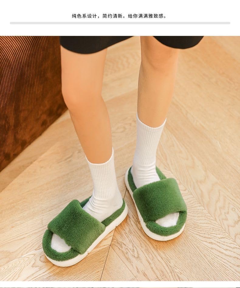 Image of DRUNKEN Slippers For Men Winter Sandals Casual Flats Home Footwear Man Girls Sliders Flip Flops Chappals Ladies Clogs Sleeper Slides Stylish Ortho Soft (Color: Green, Size: 3-4 UK)